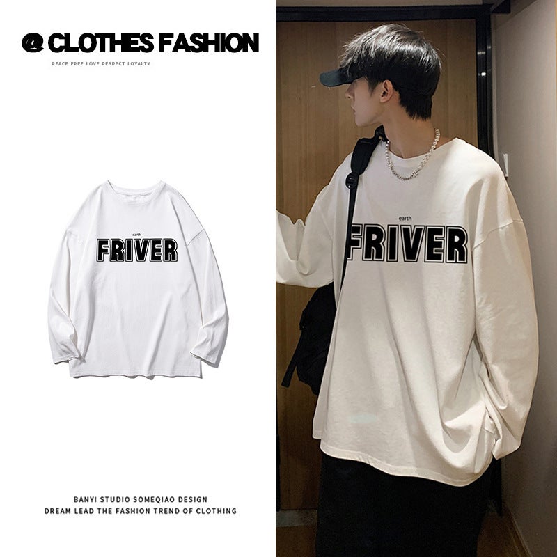 Autumn New Long-Sleeved T-Shirt Men'S Korean Style Trbottomyy Versatile Loose Casual Top Hong Kong Style Ins Inner Layering Shirt - Image 2