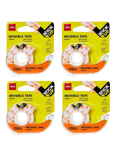 4-Pack Invisible Tape With Dispenser Set