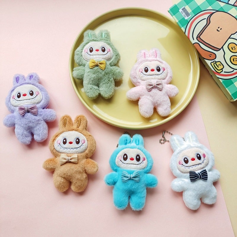 Plush Accessories 11x7.5 Pink Hanging Chain Cartoon Brooch - Ultra-Soft Crystal Plush Fashion Adornments for Bags Scarves - Image 3