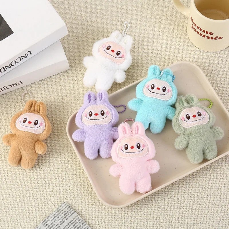 Plush Accessories 11x7.5 Pink Hanging Chain Cartoon Brooch - Ultra-Soft Crystal Plush Fashion Adornments for Bags Scarves - Image 4