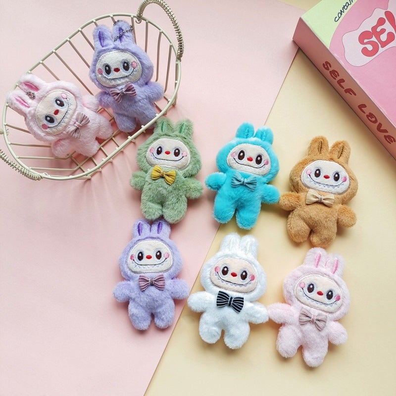 Plush Accessories 11x7.5 Pink Hanging Chain Cartoon Brooch - Ultra-Soft Crystal Plush Fashion Adornments for Bags Scarves - Image 2