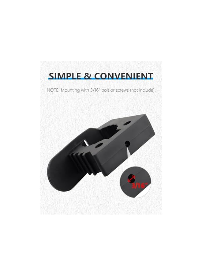 promass Jack Handle Holder Rubber Clip, Original Quick Clip for Mounting Tools, Tubular Tool Grip Quick Release Clip Mount Roof Rack Mount Fits Tools 1-1/7" To 1-3/7" Diameter (2 Pack) - Image 2