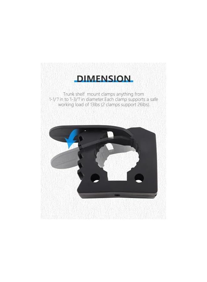 promass Jack Handle Holder Rubber Clip, Original Quick Clip for Mounting Tools, Tubular Tool Grip Quick Release Clip Mount Roof Rack Mount Fits Tools 1-1/7" To 1-3/7" Diameter (2 Pack) - Image 4