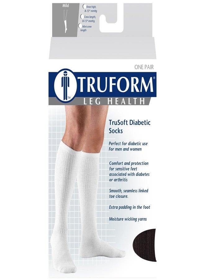 Truform Diabetic Compression Socks for Men and Women, 8-15 mmHg Knee High Over Calf Length, Black, Large - Image 4