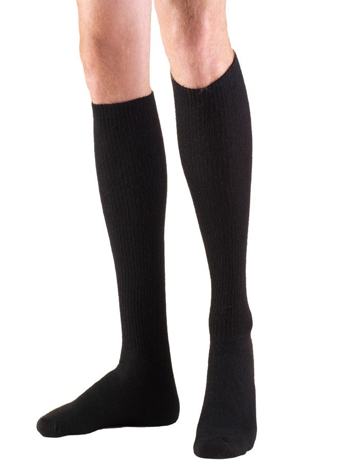 Truform Diabetic Compression Socks for Men and Women, 8-15 mmHg Knee High Over Calf Length, Black, Large - Image 1