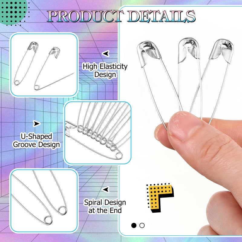 FineCheer 80 Safety Pin Fashion Bulk Include Safety Pin and Small Beads, Flag Bead Craft Kit, Patriotic Craft, Friendship Beads Fun and Funky Bead Brooch for 80s Party (6 Colors) - Image 3