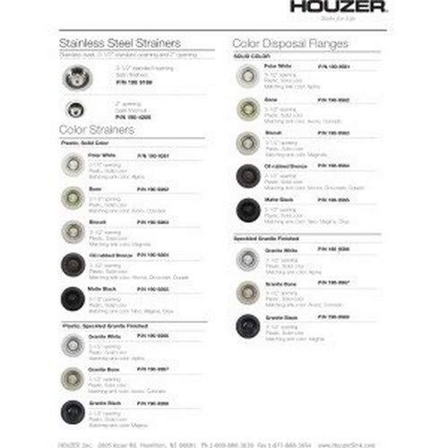 Houzer 190-9261 Sink Strainer For 3.5-Inch Drain Openings  White - Image 2