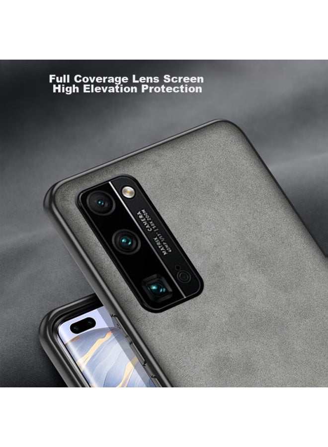 Shiyong Compatible With Honor 30 Pro Phone Case, Honor 30 Pro Protective Cover, Full Lens Protection, Silicone Soft Edge, Shockproof, Ultra-thin, Simple And Stylish Leather Texture Case For Men And Women, Misty Blue - Image 5