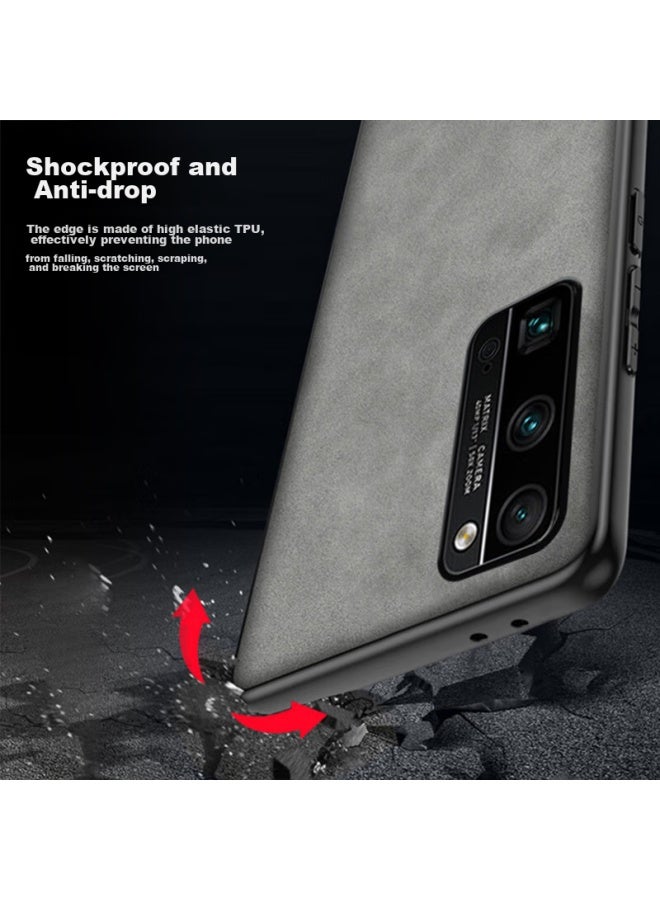 Shiyong Compatible With Honor 30 Pro Phone Case, Honor 30 Pro Protective Cover, Full Lens Protection, Silicone Soft Edge, Shockproof, Ultra-thin, Simple And Stylish Leather Texture Case For Men And Women, Misty Blue - Image 2