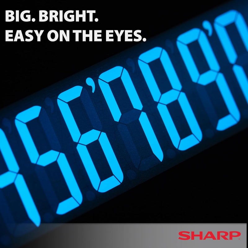 SHARP آلة حاسبة مكتبية للطباعة بدون ورق مع فحص وتصحيح، شاشة LCD كبيرة 12 رقم، آلة حاسبة للطباعة/آلة جمع مع شاشة LCD متحركة تحل محل الورق (EL-1901) - Image 4