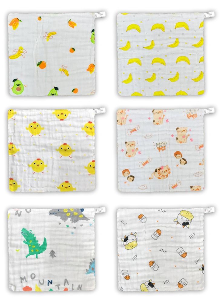 MARGOUN MARGOUN Baby Muslin Washcloths Soft Face Cloths for Newborn 30 * 30 cm, Absorbent Bath Face Towels, Baby Wipes, Burp Cloths or Face Towels (6 Pack) - Image 1