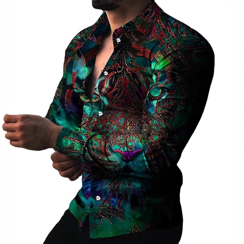 Plus Size Floral Print Shirt for Men - Image 5