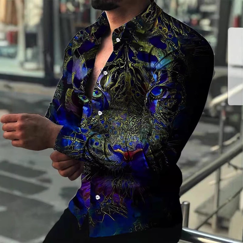 Plus Size Floral Print Shirt for Men - Image 3