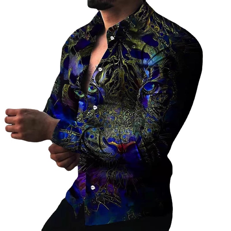 Plus Size Floral Print Shirt for Men - Image 4