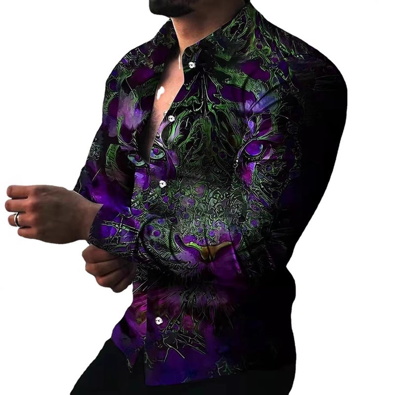 Plus Size Floral Print Shirt for Men - Image 1