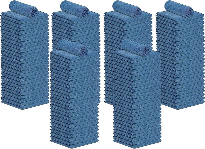 TOALLA Cotton Shop Towels Blue  Pack of 150 Size 14x14 Inches Cleaning Rags  Absorbent Shop Rags and Multipurpose Cleaning Towels for Automobiles Industries Garage and Homes