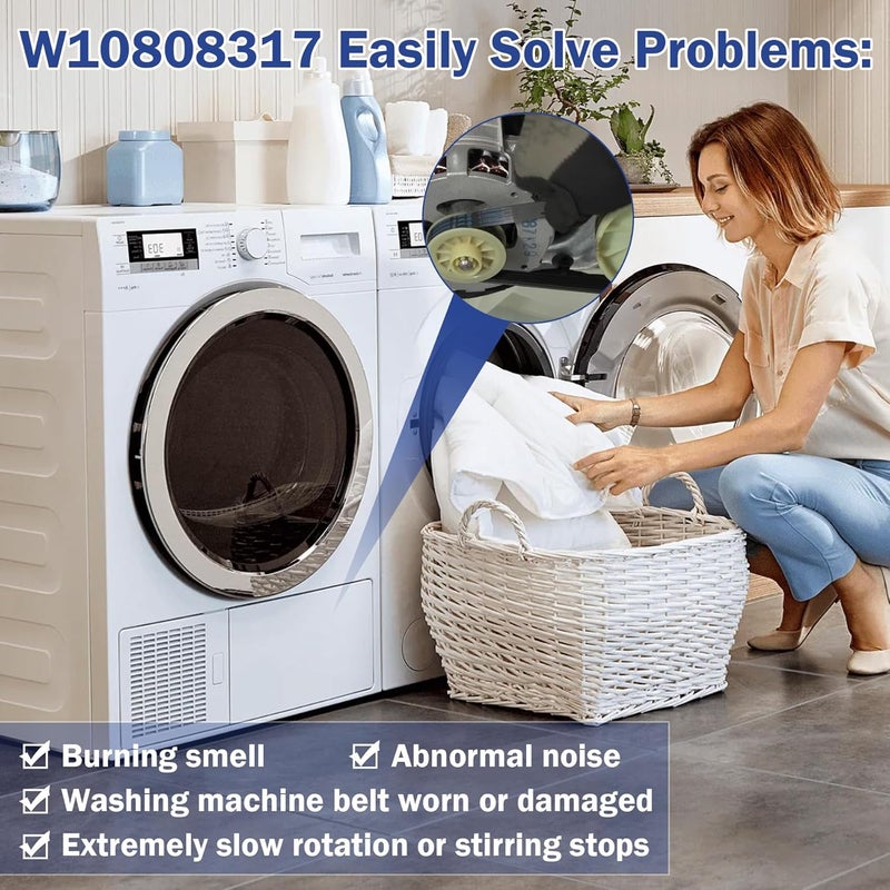 ulapithi W11239857 W10808317 Washer Drive Motor Belt Replacement For Whirlpool Maytag Amana Top Load Clothes Washing Machine Replaces 4845287 AP6333320 PS12578772 WE12M29 5EPJ556 - Image 4