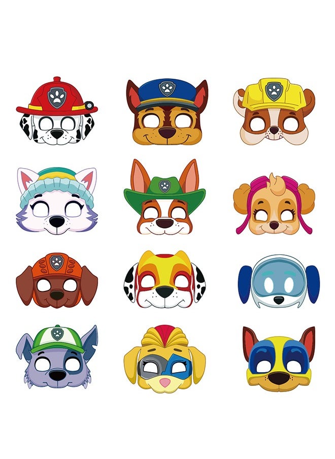 Generic 12 Pcs Assorted Paw Patrol Party Paper Masks with Rope - Durable and Fun Party Favors and Gifts for Kids Great for Themed Parties and Events - One Size Fits Most  - Image 1
