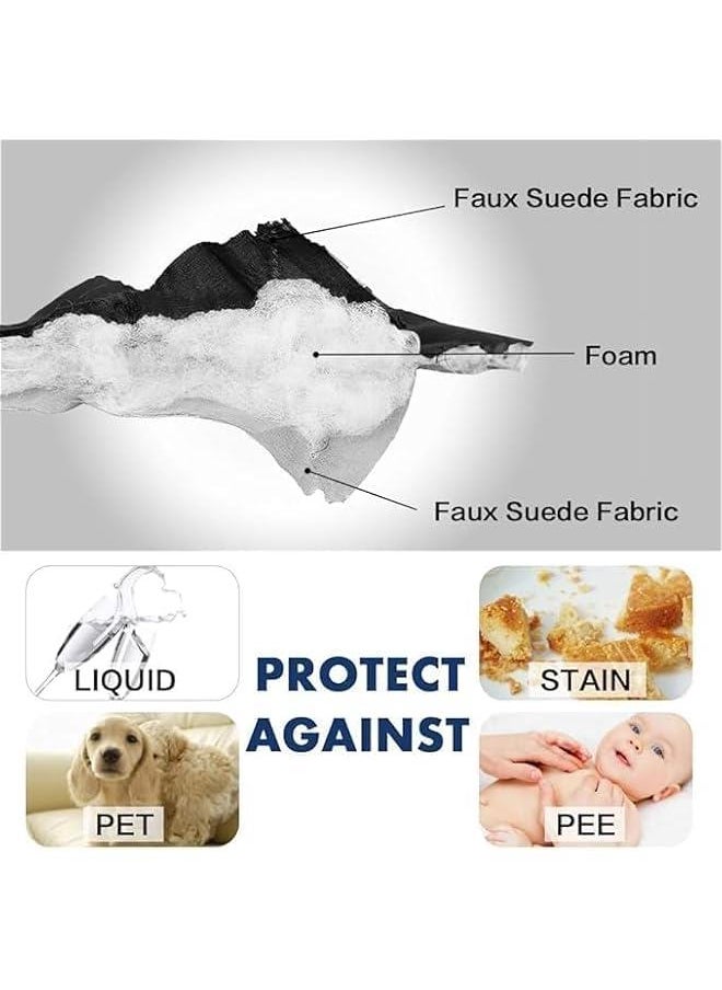 HOOKOR Water Repellent Sofa Covers,Sofa Protectors from Pets, Reversible seat Couch Covers, Non-Slip Furniture Slipcovers with Elastic Straps for Pets Kids (Black, 2 Seats)  - Image 4