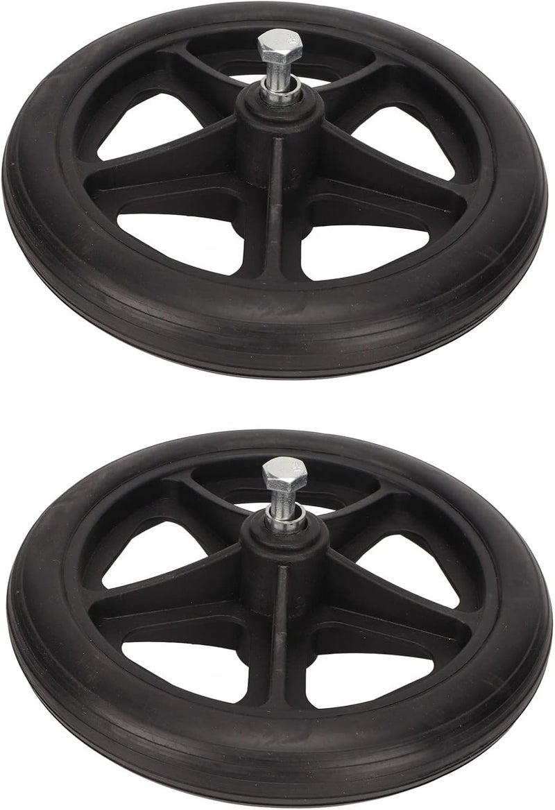 klarako Wheelchair Wheel Replacement, 2Pcs Wheelchair Wheel Replacement Part, 7in Rubber Low Noise Wheelchair Wheel Walker Caster for Rollator - Image 5