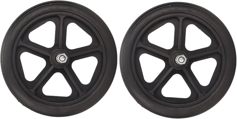 klarako Wheelchair Wheel Replacement, 2Pcs Wheelchair Wheel Replacement Part, 7in Rubber Low Noise Wheelchair Wheel Walker Caster for Rollator - Image 2