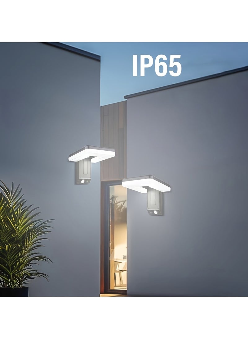 AROAQ Solar Floodlights with Motion Sensor, 120° Wide Angle, 3 Lighting Modes,, Rechargeable Lithium Battery, Plastic Shade, Infrared Sensor, Solar Powered Security Lights for Garden, Backyard, Garage Pack Of 2 - Image 2