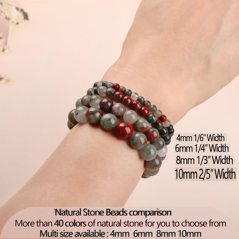LPBeads أساور مرنة يدوية من حبات الأحجار الكريمة الطبيعية من ، خرز دائري من البلورات العلاجية، هدايا مجوهرات للنساء والرجال - Image 5