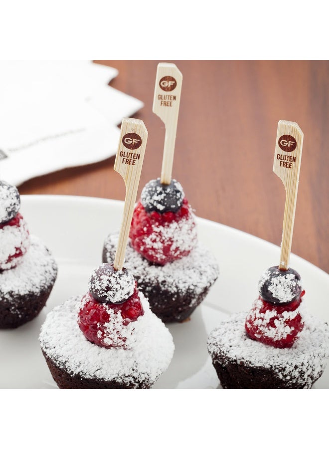 Restaurantware RW Smart 4 Inch Gluten Free Markers, 1000 Disposable Bamboo Food Picks - Paddle Head, Sturdy, Bamboo Decorative Picks, Sustainable, For Serving Appetizers, Desserts And Cocktails - Image 3