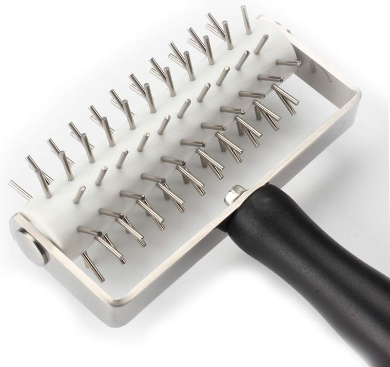 VINMEN AMPSEVEN Pizza Dough Docker Roller - Professional Stainless Steel Pastry Docker Roller with Spike for Homemade Baking Cake crackers Pie Hole Maker,Prevent Dough from Blistering - Image 3