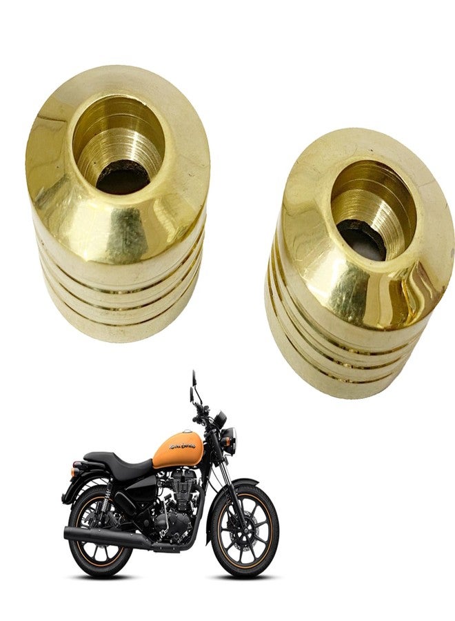 Ozango Bike Antique Desgin Plain Handle Bar Weight Handlebar Weight Pure Brass Golden Suitable for RE Thunderbird 500 Type 2 - Image 1