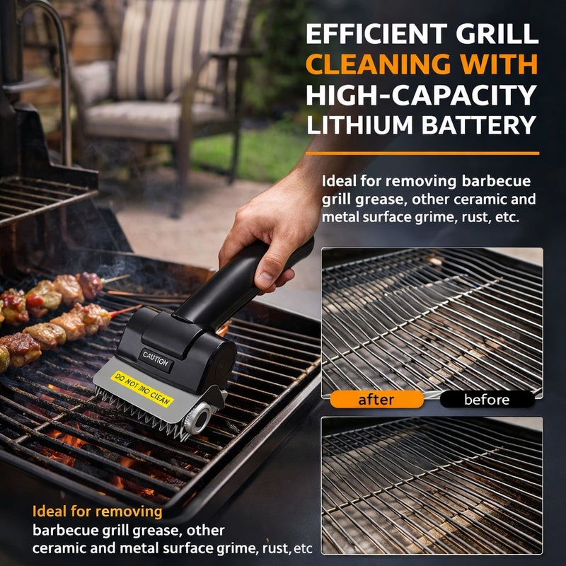 Electric Grill Brush: 20W Motor 15N Torque 600Rpm - Stainless Steel Construction Rechargeable 2000mAh Battery Cordless Grill Brush for Outdoor Bbq Areas Campsites Home Diyers - Image 5