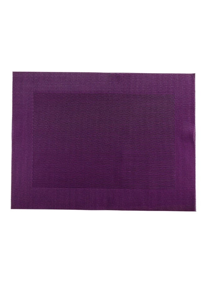 Restaurantware Geneva 16 Inch x 12 Inch Vinyl Table Mats, 6 Heat Resistant Dinner Placemats - Stain Resistant, Washable, Violet Vinyl Kitchen Table Mats, Woven, For Parties and Dining Tables - Image 1