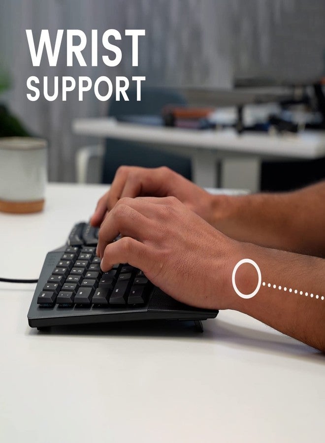 Perixx PERIBOARD-335RD Wired Ergonomic Mechanical Compact Keyboard - Low-Profile Red Linear Switches - Programmable Feature with Macro Keys - Compatible with Windows and Mac OS X - US English - Image 4