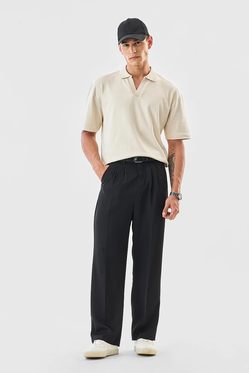 SNITCH Beige Graphic Half Sleeve Oversized Streetwear T-Shirt