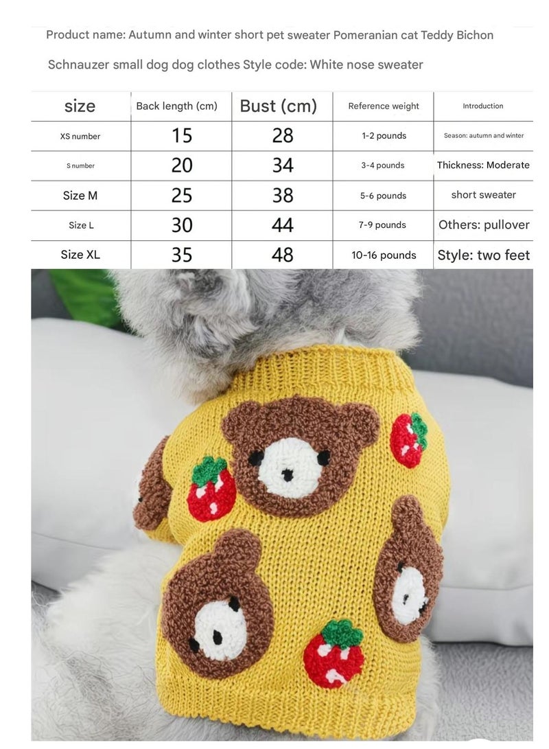 A.M autumn and winter short pet sweaters for Pomeranians, cats, Teddy bears, Bichon Frise, Schnauzers, Poodles, small dogs and dog clothes - Image 2