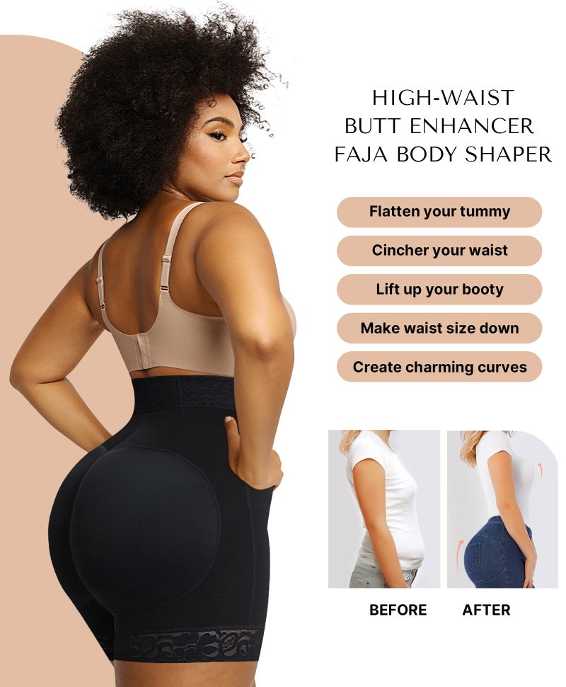 SHAPELLX Shapewear Tummy Control Butt Lifter Faja Shorts Hip Enhancer Underwear Tummy Control Body Shaper(Black,XX-large) - Image 3