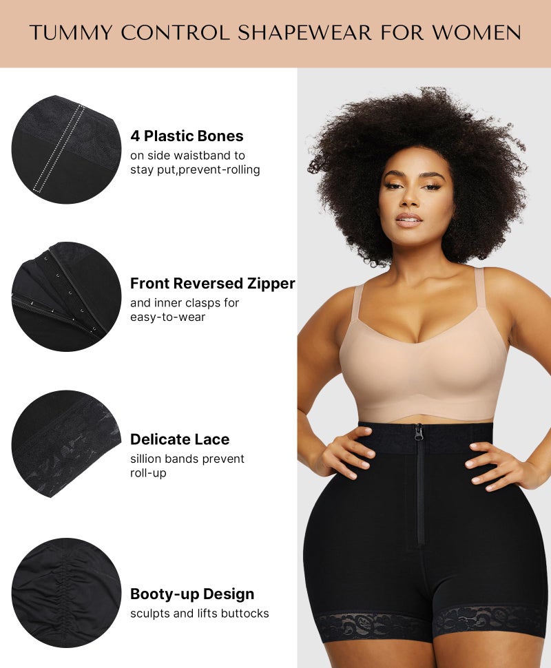 SHAPELLX Shapewear Tummy Control Butt Lifter Faja Shorts Hip Enhancer Underwear Tummy Control Body Shaper(Black,XX-large) - Image 5