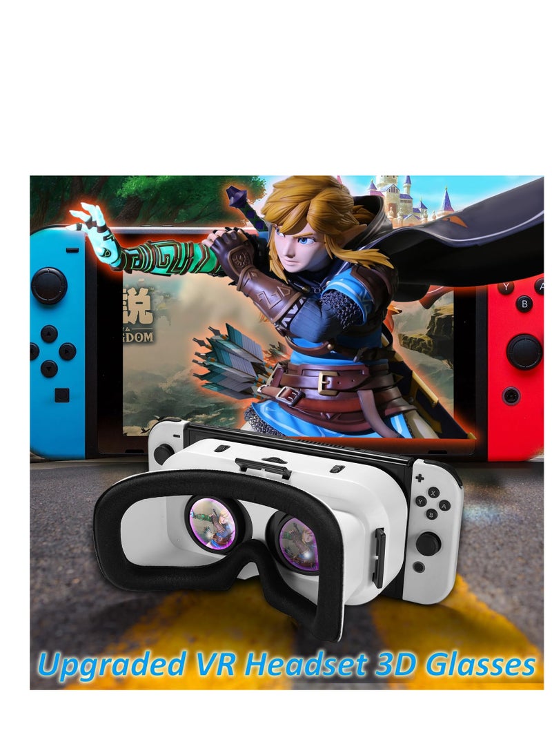 VR Headset for Nintendo Switch and OLED Model, Virtual Reality Goggles for Gaming Experience in White - Image 3