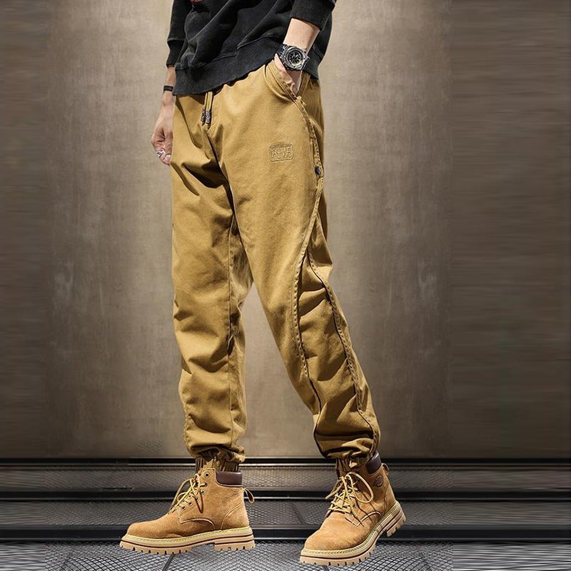 Casual Pants Mens Spring and Autumn New Korean Style Trendy Brand Ins Fashionable Plump Handsome Loose Tote Overalls khaki