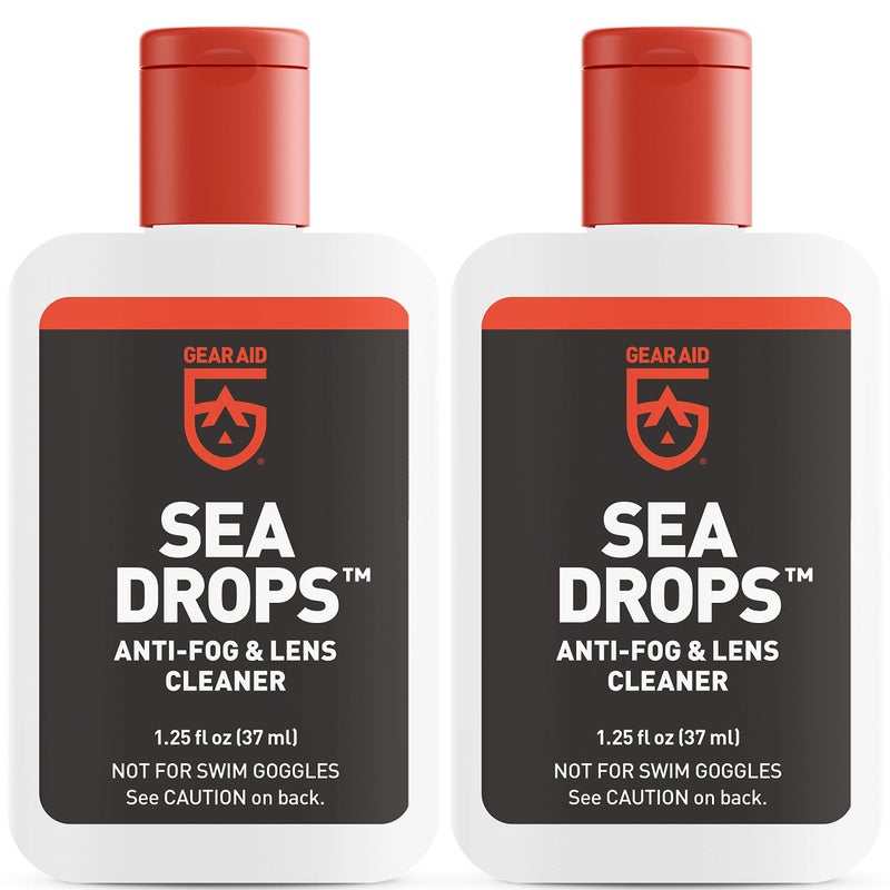 GEAR AID Sea Drops Anti-fog and Cleaner for Dive and Snorkel Masks, 1.25 fl oz, 2-pk, Bulk - Image 1