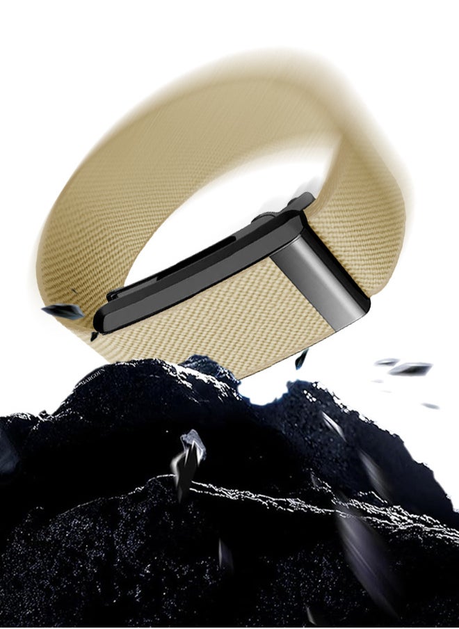 CATANES Nylon Sport Band for Whoop 4.0 Breathable Adjustable Wristband, Water Resistant Replacement Strap, Soft, Comfort, Durability, Easy to Use - Beige  - Image 4