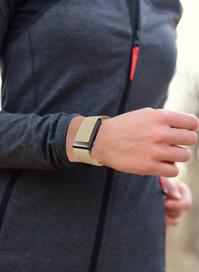 Nylon Sport Band for Whoop 4.0 Breathable Adjustable Wristband, Water Resistant Replacement Strap, Soft, Comfort, Durability, Easy to Use - Beige
