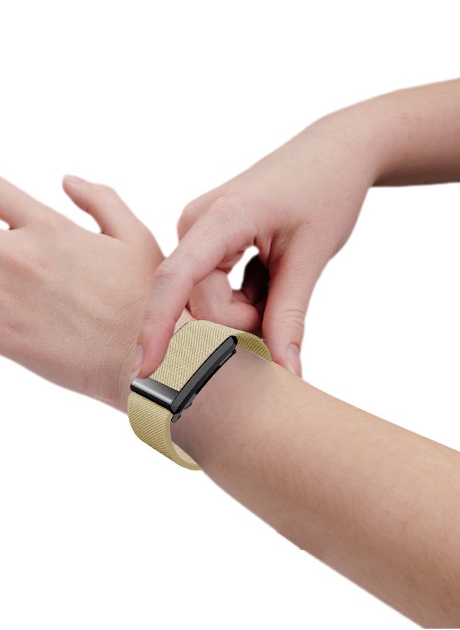 CATANES Nylon Sport Band for Whoop 4.0 Breathable Adjustable Wristband, Water Resistant Replacement Strap, Soft, Comfort, Durability, Easy to Use - Beige  - Image 2