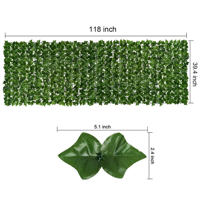 DearHouse 118x39.4in Artificial Ivy Privacy Fence Wall Screen, Artificial Hedges Fence and Faux Ivy Vine Leaf Decoration for Outdoor Garden Decor - Image 3