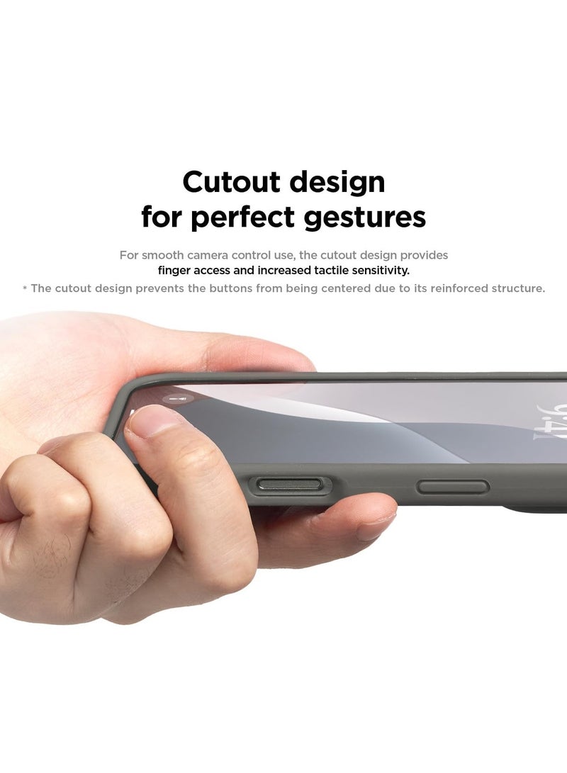 أكاليكس جراب سيليكون متوافق مع iPhone 16، جراب هاتف سيليكون سائل رفيع مع مصد مطاطي ناعم مقاوم للصدمات مكون من 3 طبقات مع بطانة من مادة TPU (رمادي متوسط) - Image 3