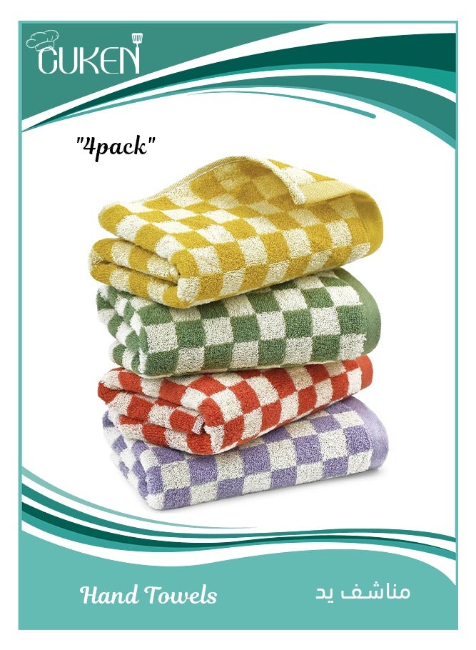 Cuken 4 Pieces Hand Towels for Bathroom, 13x29 Inches, Luxurious Premium  Cotton Towels, 4 Colors Cotton Face Towels Soft Absorbent for Spa Bath Gym Kitchen, Ultra, Soft Feel Towel - Image 1