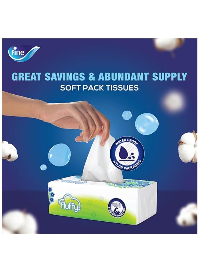 FINE FACIAL TISSUE PACK 130 SHEETS X 2 PLY, BUNDLE OF 10 STERILIZED FLUFFY TISSUES - Image 2