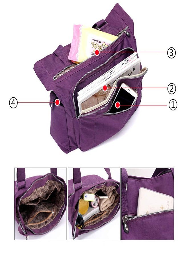 Lavogel Multi Pocket Nylon Totes Handbag Large Shoulder Bag Travel Purse Bags For Women, X-black, One size - Image 5