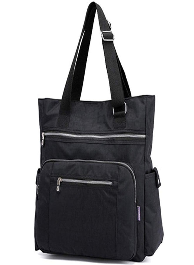 Lavogel Multi Pocket Nylon Totes Handbag Large Shoulder Bag Travel Purse Bags For Women, X-black, One size - Image 1