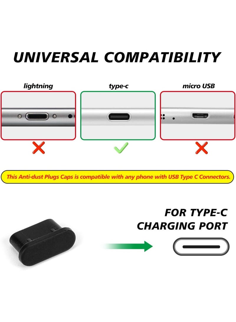 غطاء USB C، عبوة 20 قطعة، سدادات موانع الغبار لمنفذ الشحن من نوع C لأجهزة iPhone 17 16 15 Pro Max، سامسونج جالكسي S24، S23، S22، S21، S20، A53، Note 20، Pixel، MacBook، الكمبيوتر المحمول، وكل الأجهزة التي تستخدم USB C - أسود - Image 2